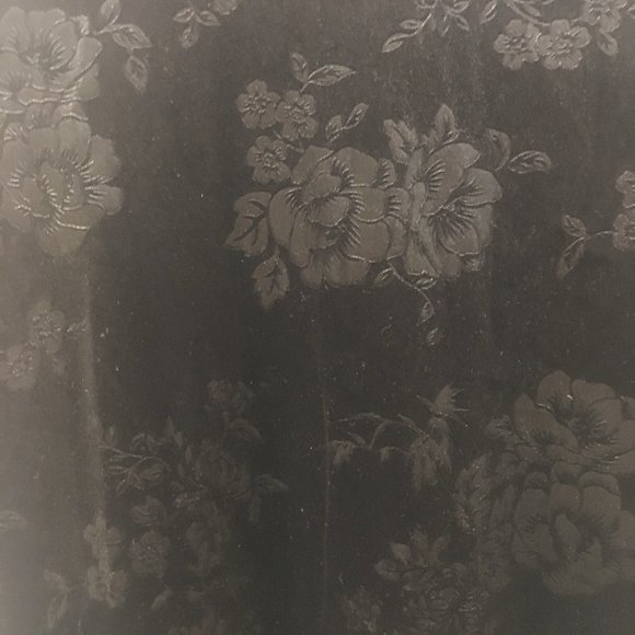 Black Velvet Dress Floral Burnout - Picture 3 of 5